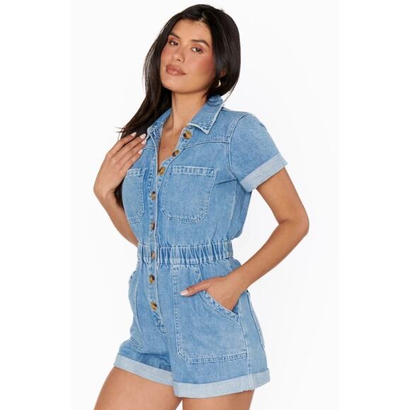 Show Me Your MuMu Cannon Romper in‎ Ocean Spray Size Large - Picture 3 of 14